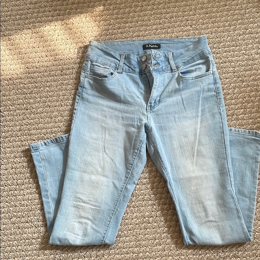 D Jeans Brand High Rise Blue Jeans with Classic Medium Wash